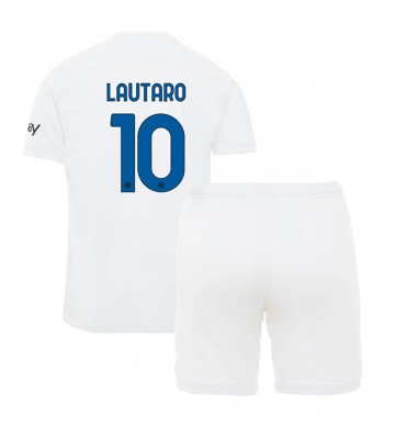 Inter Milan Lautaro Martinez #10 babykläder Bortatröja barn 2023-24 Korta ärmar (+ Korta byxor)